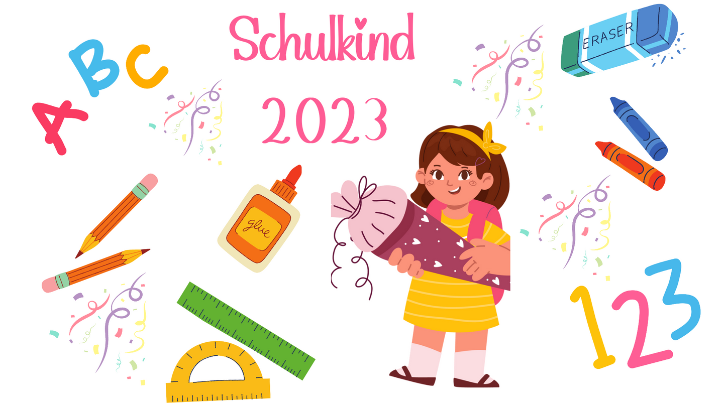 Tasse Mädchen Schulkind 2023