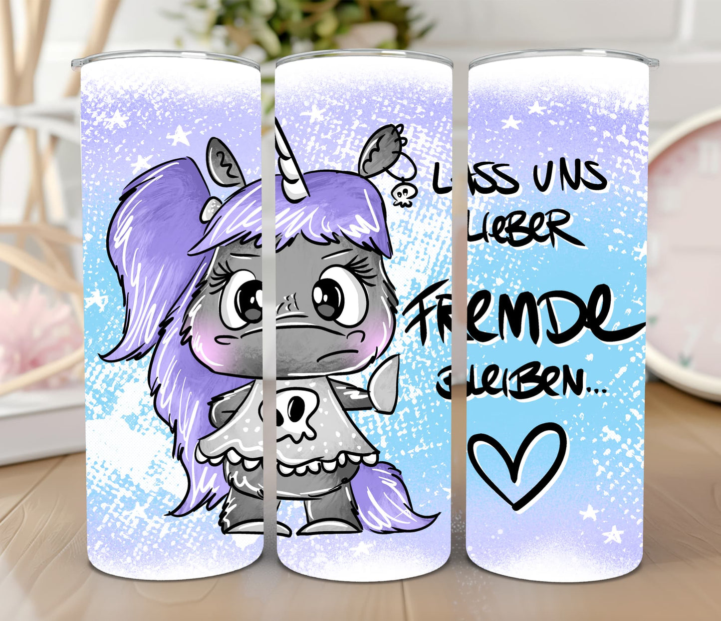 Thermobecher 590ml 2Deckel "Fremde"