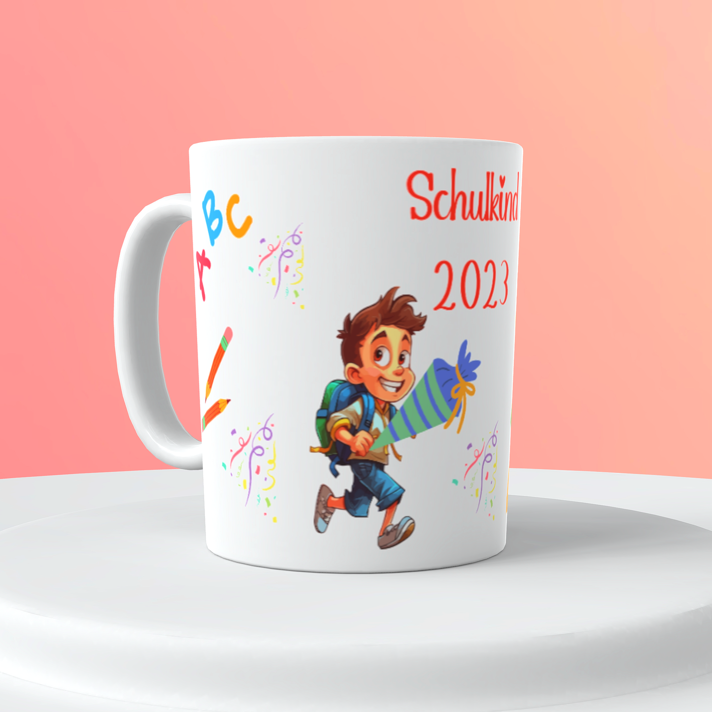 Tasse Junge Schulkind 2023