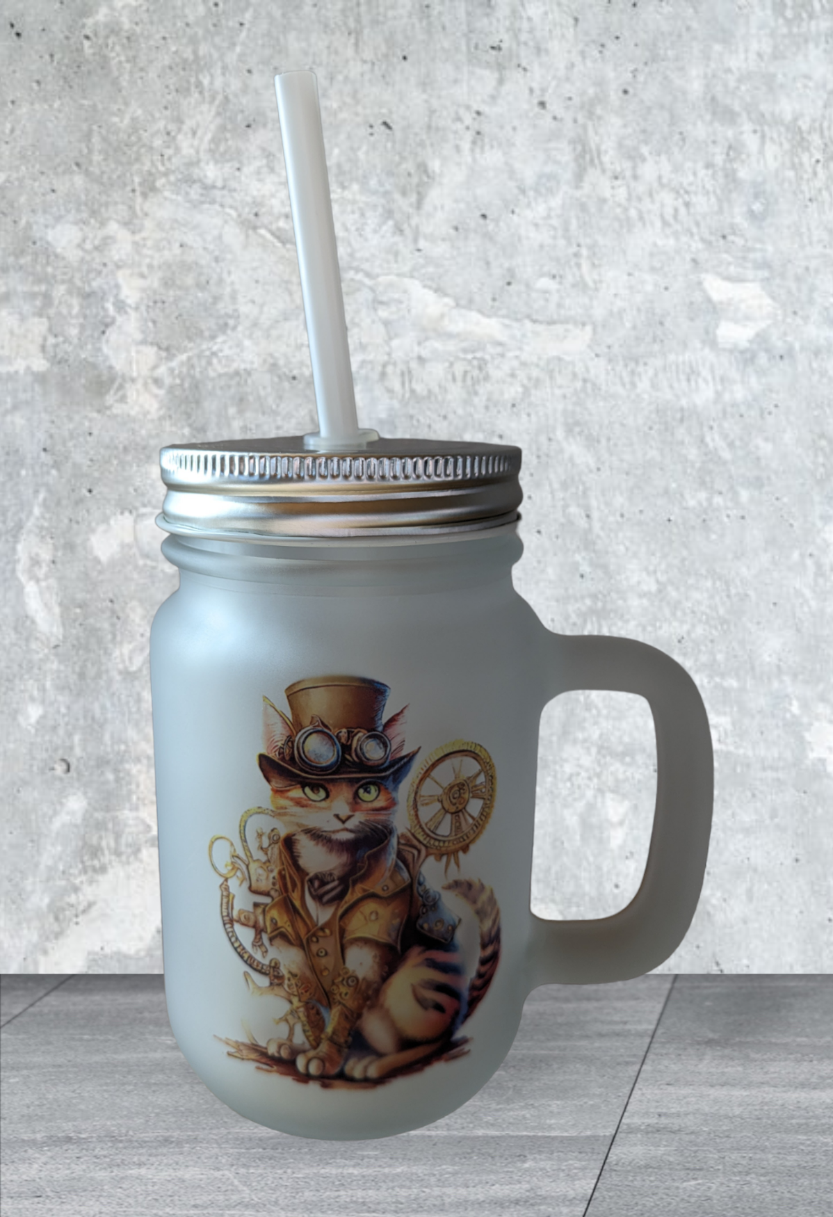 Henkelglas 400ml - Steam Katze