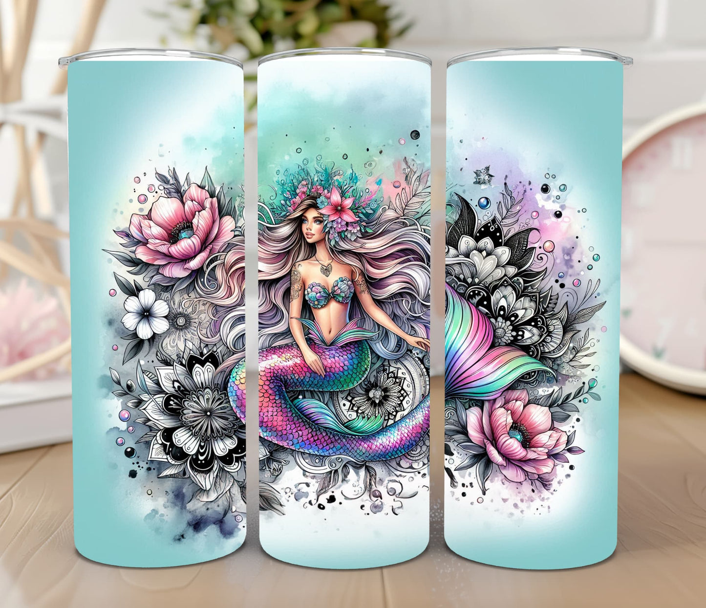 Thermobecher 590ml 2Deckel "Mermaid"