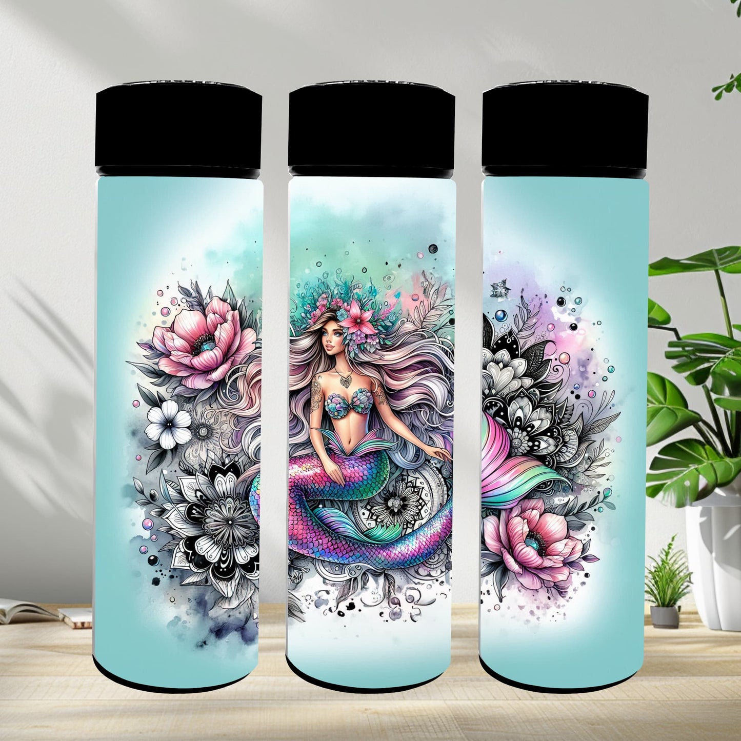 Thermobecher 590ml 2Deckel "Mermaid"