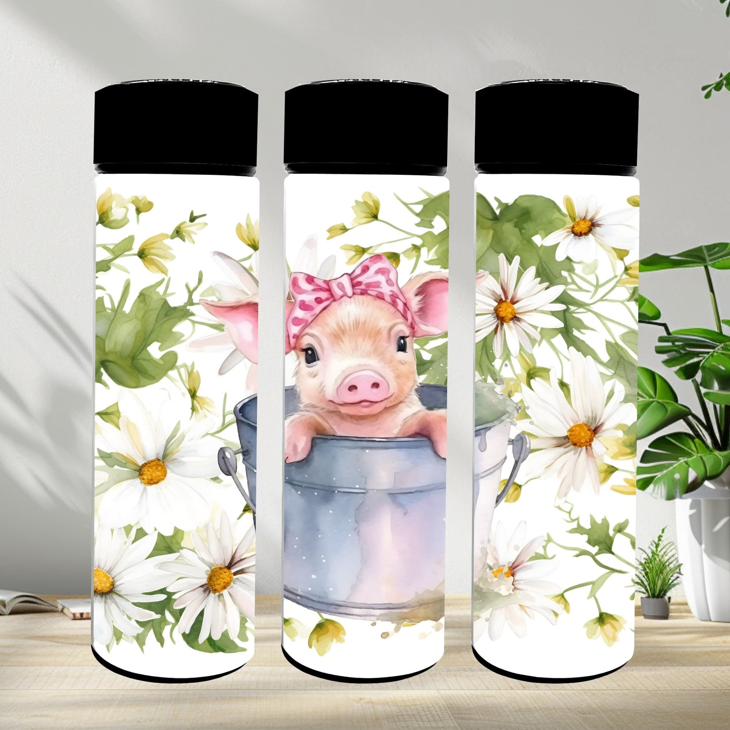 Thermobecher 590ml 2Deckel "Schweinchen"
