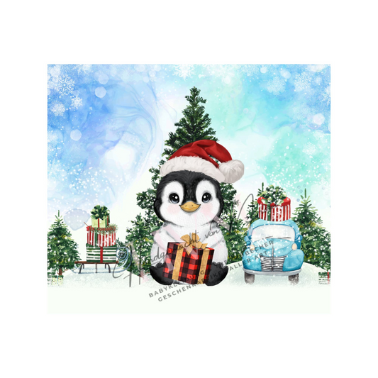 Thermobecher 590ml 2Deckel "Weihnachtspinguin"