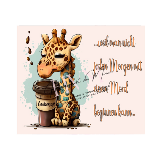 Thermobecher 590ml 2Deckel "Giraffe Kaffee"