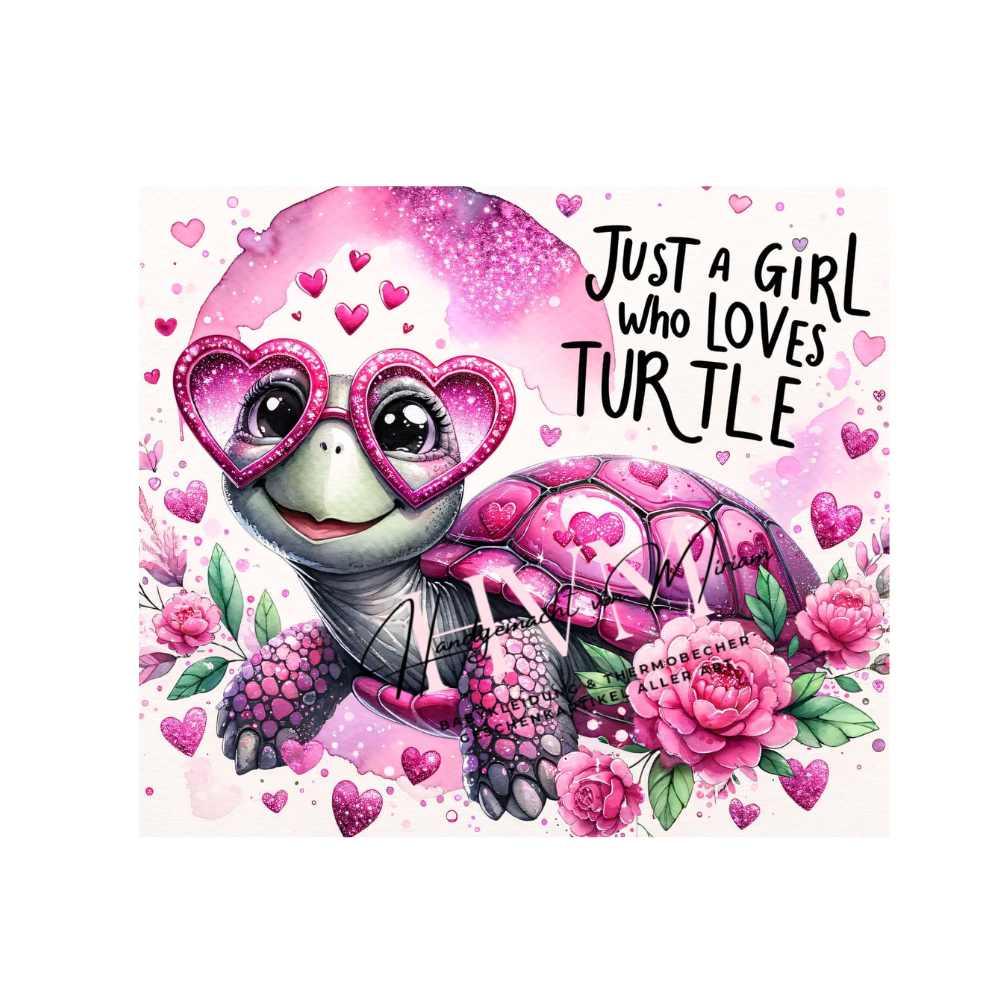 Thermobecher 590ml 2Deckel "Girl loves turtle"