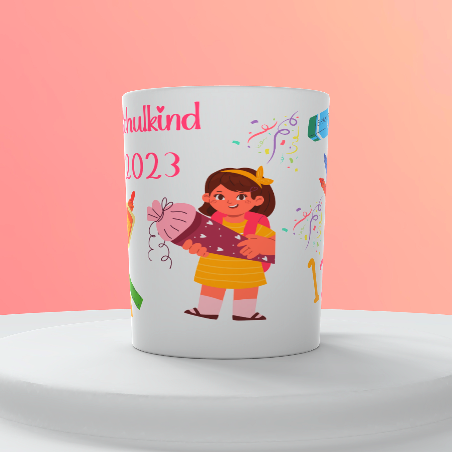 Tasse Mädchen Schulkind 2023
