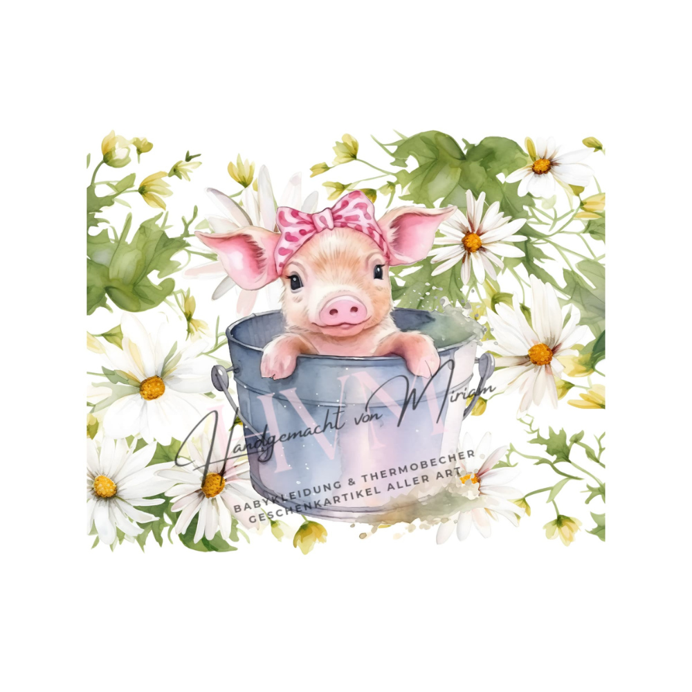 Thermobecher 590ml 2Deckel "Schweinchen"
