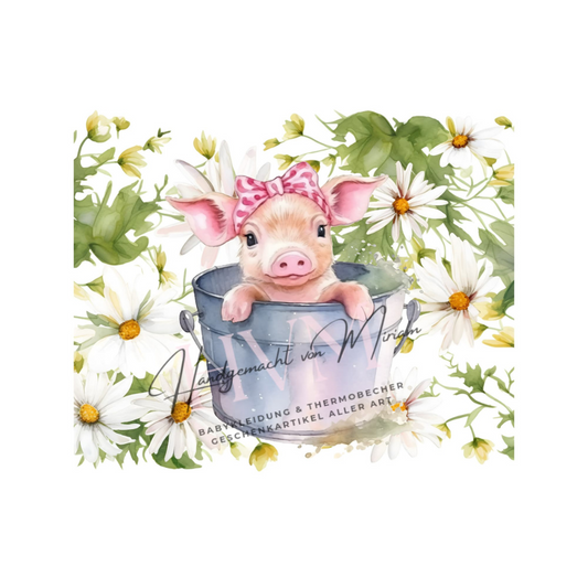 Thermobecher 590ml 2Deckel "Schweinchen"