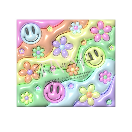 Thermobecher 590ml 2Deckel "Smileys"