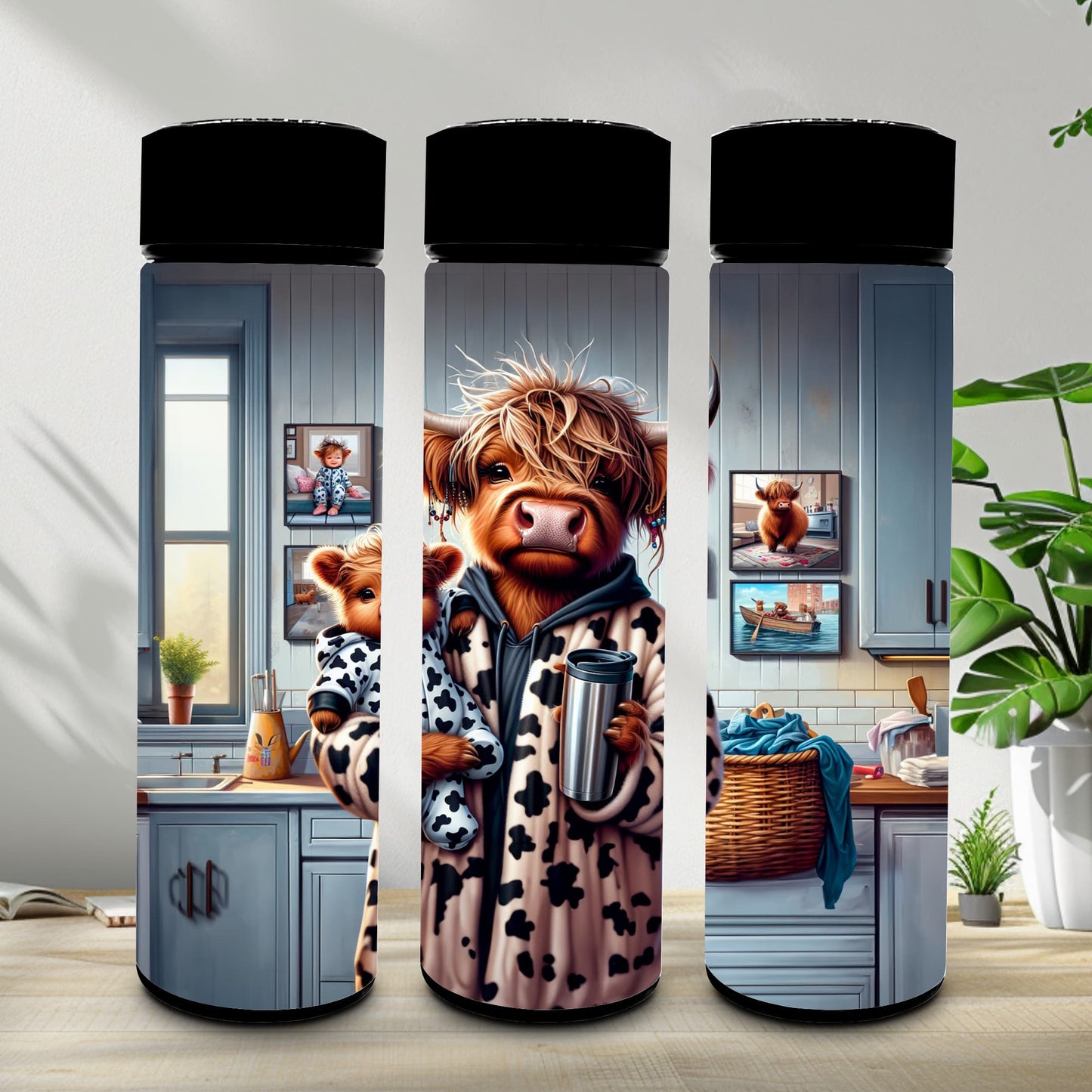 Thermobecher 590ml 2Deckel "Cow Mom"