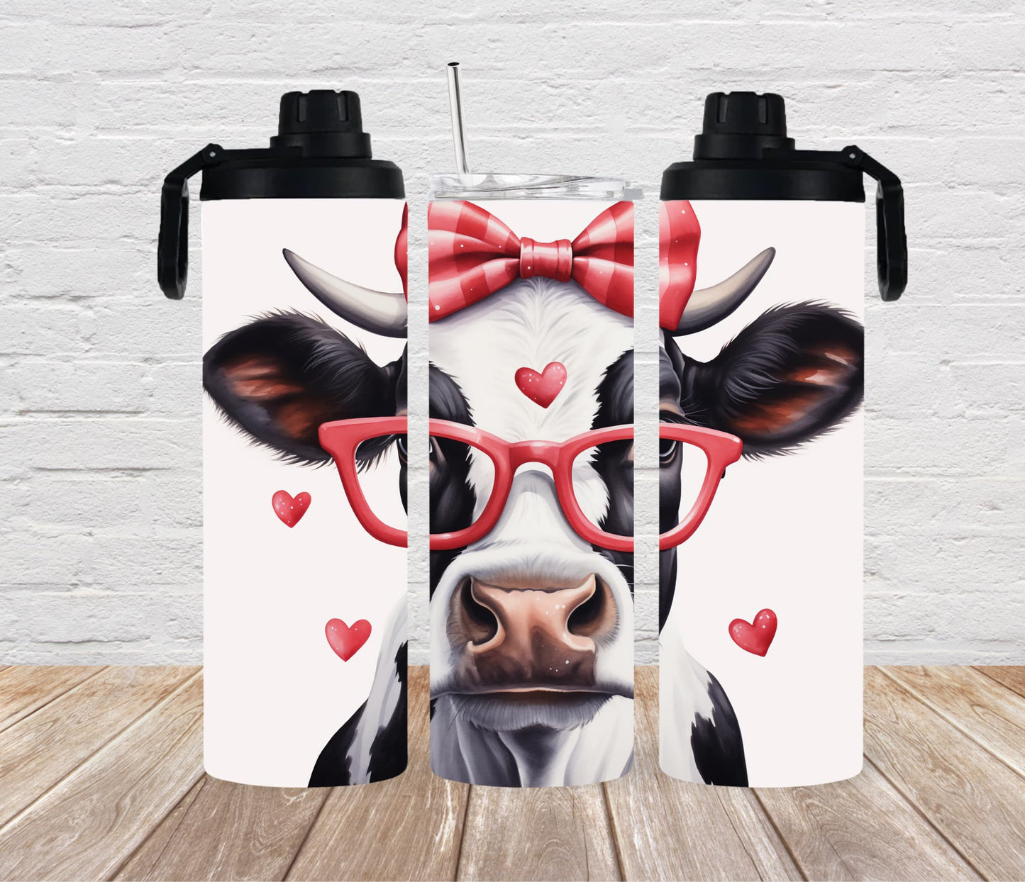 Thermobecher 590ml "Kuh mit Brille"