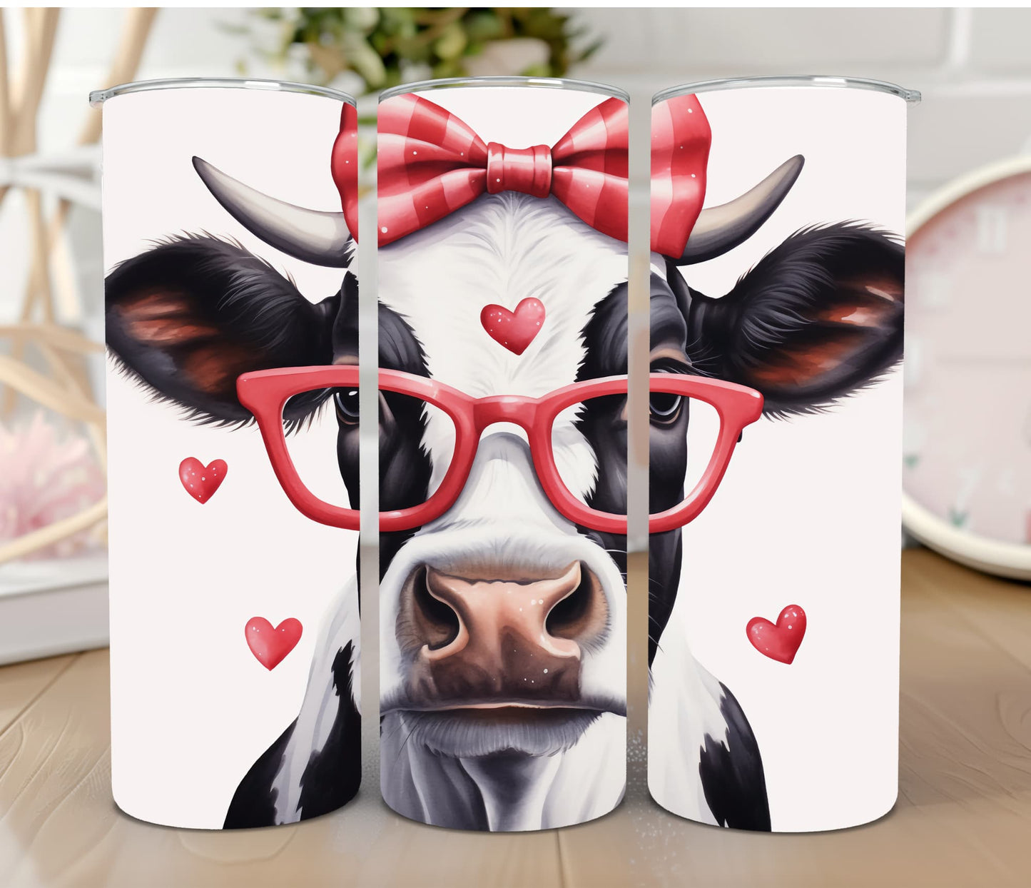 Thermobecher 590ml "Kuh mit Brille"