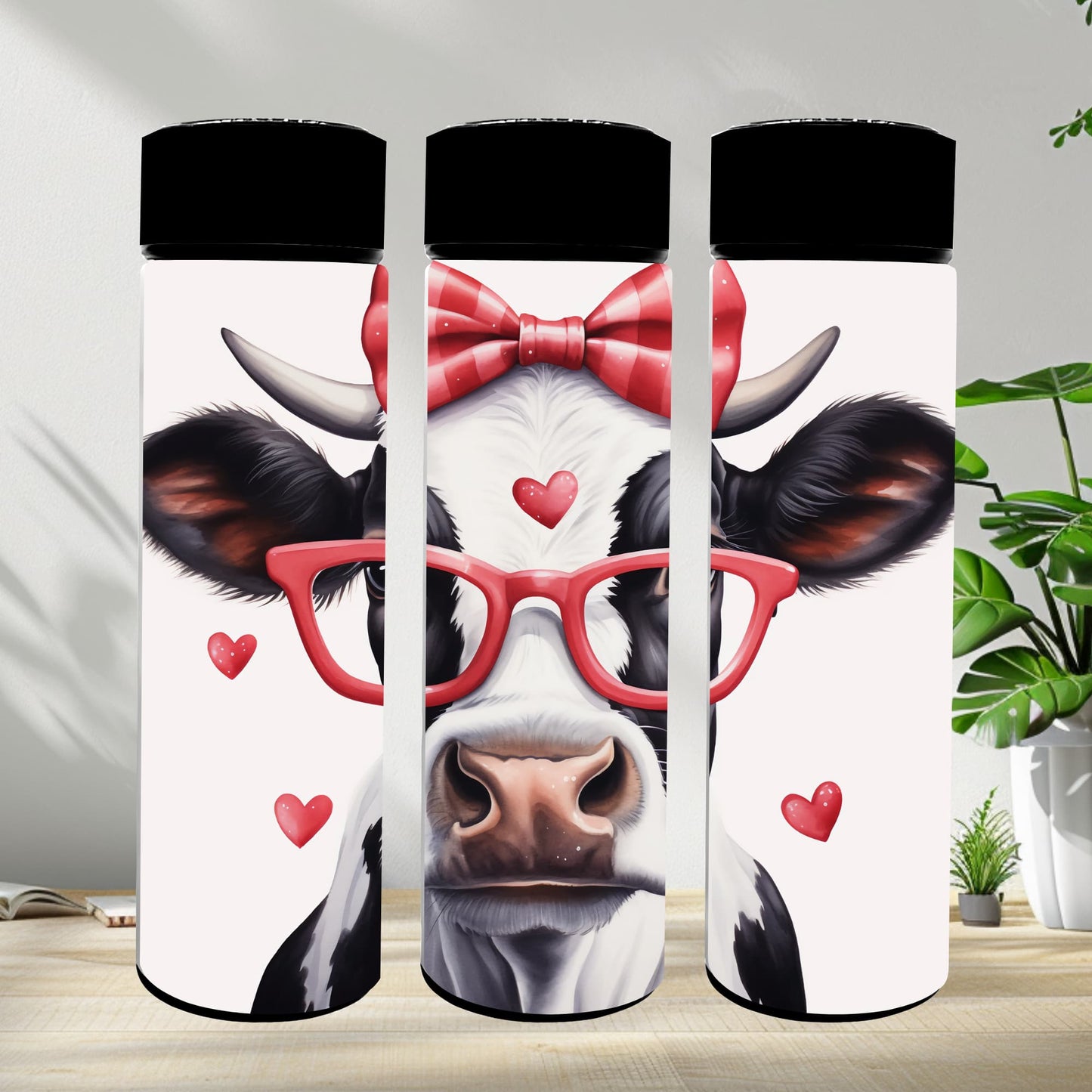 Thermobecher 590ml "Kuh mit Brille"