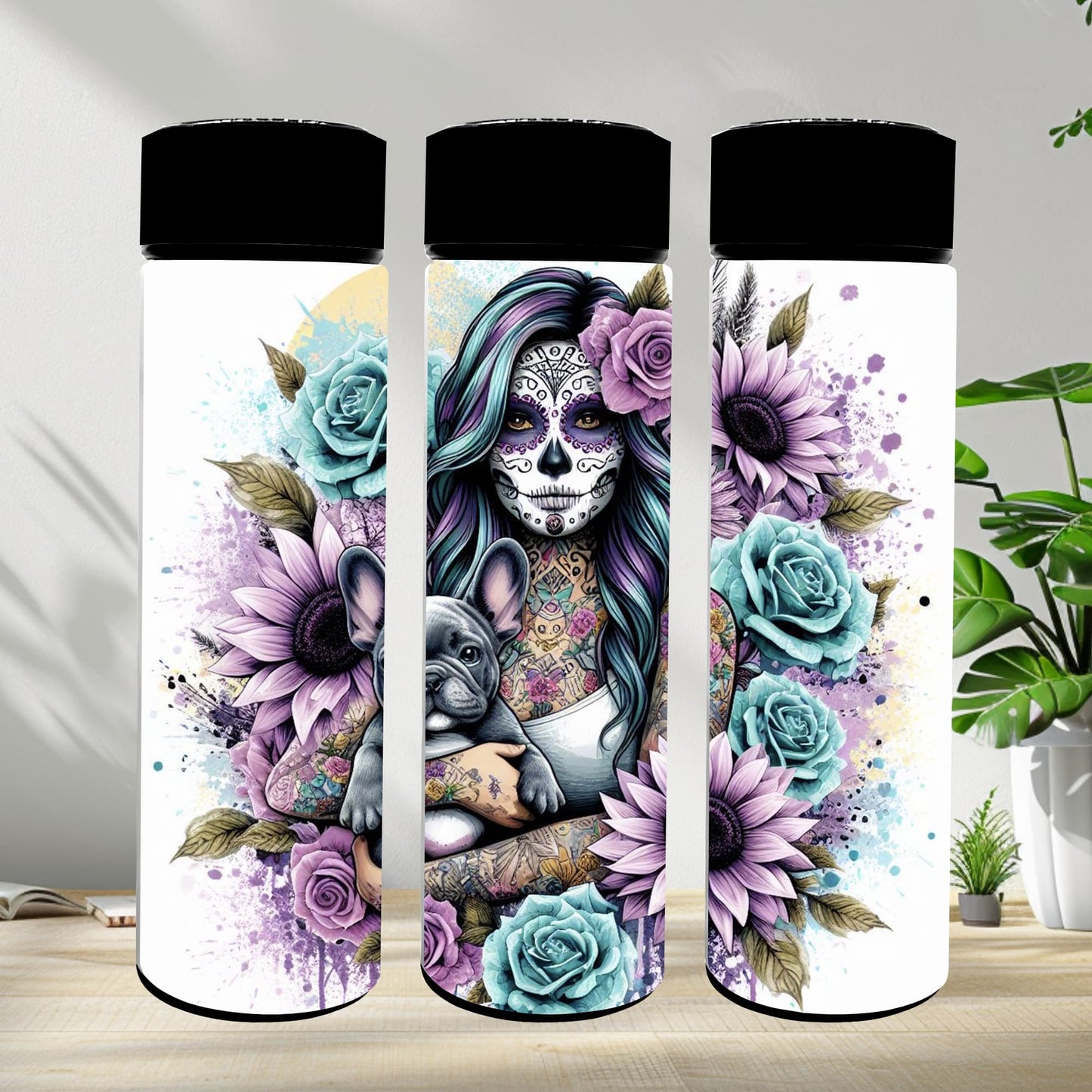 Thermobecher 590ml 2Deckel "La Catrina Frenchie"