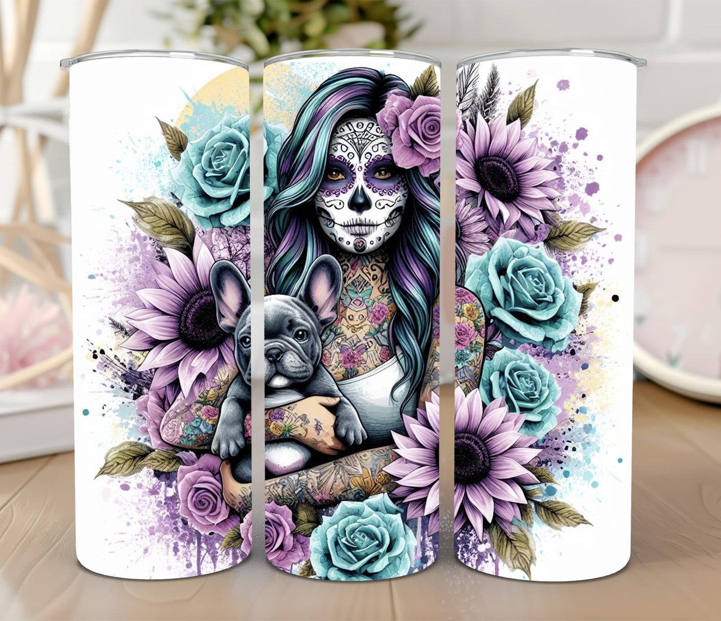 Thermobecher 590ml 2Deckel "La Catrina Frenchie"