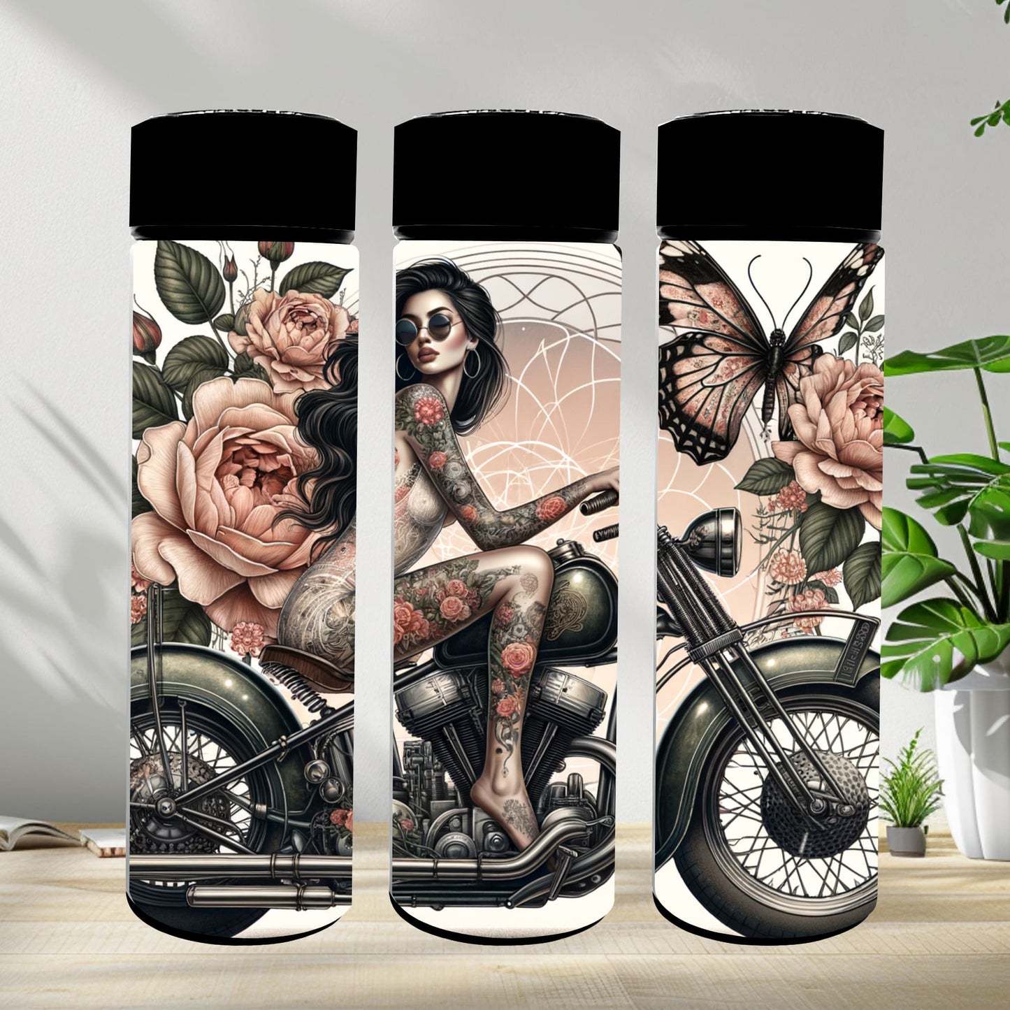 Thermobecher 590ml  2Deckel "Biker Lady"