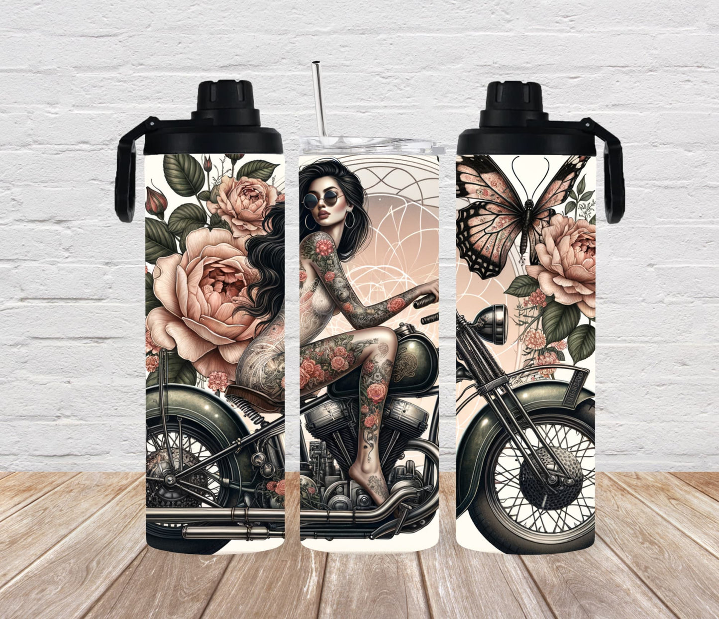 Thermobecher 590ml  2Deckel "Biker Lady"