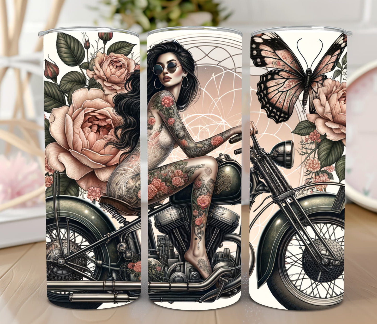 Thermobecher 590ml  2Deckel "Biker Lady"