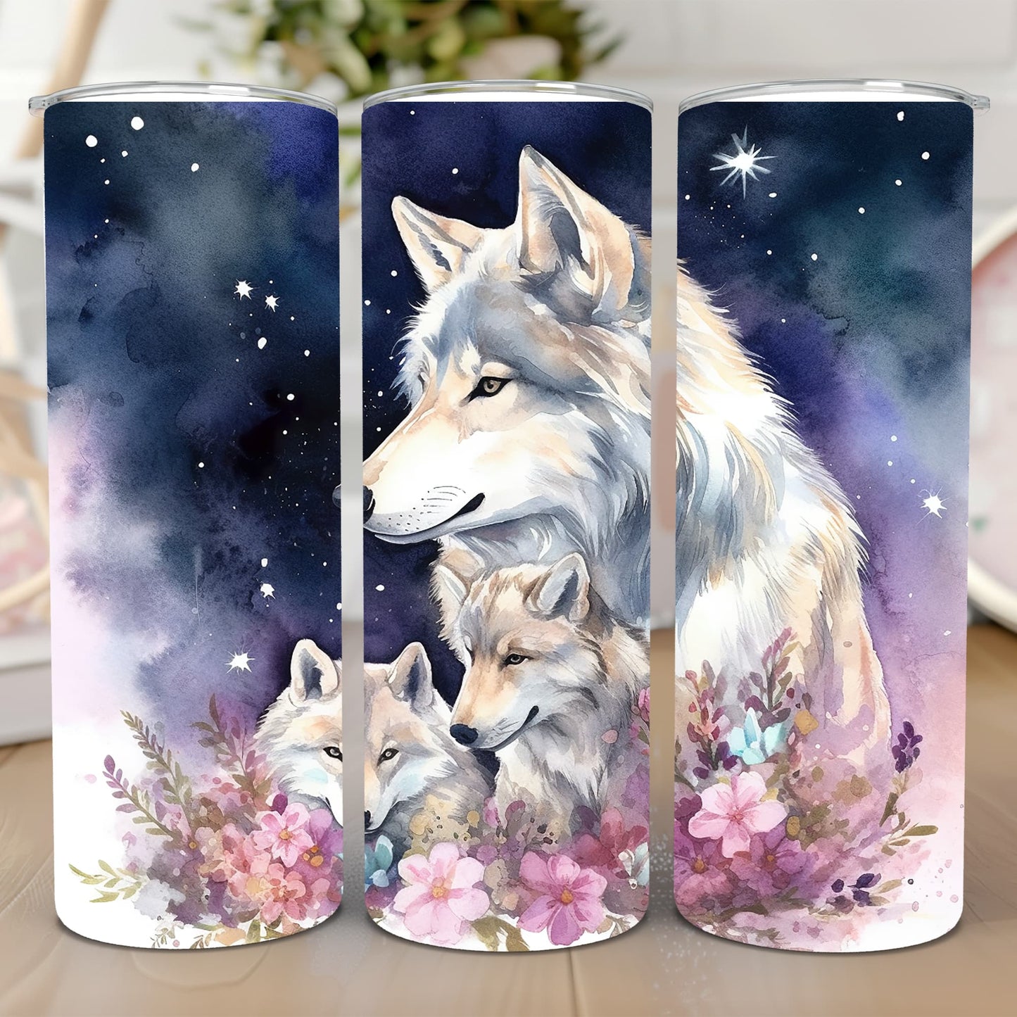 Thermobecher 590ml 2Deckel "Wolf"