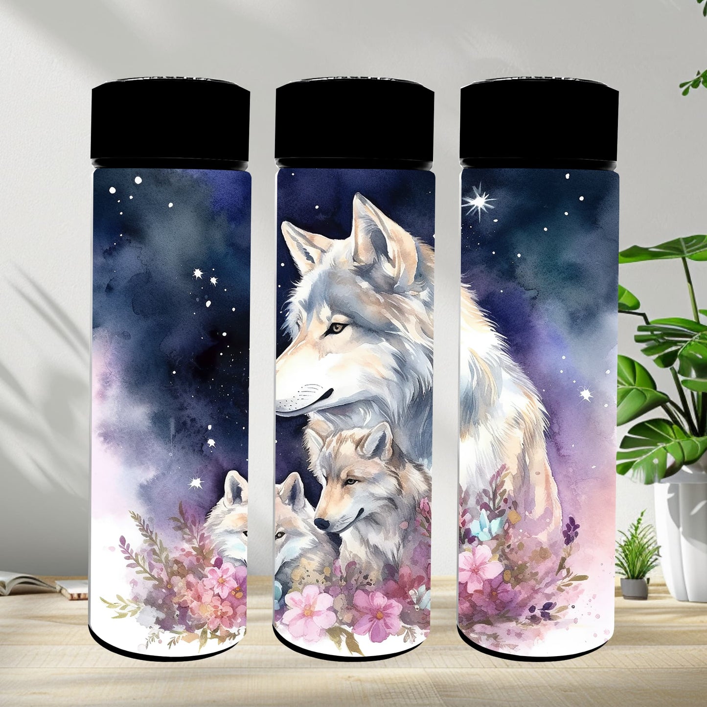 Thermobecher 590ml 2Deckel "Wolf"