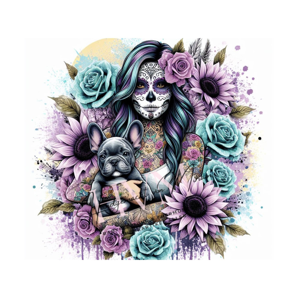 Thermobecher 590ml 2Deckel "La Catrina Frenchie"