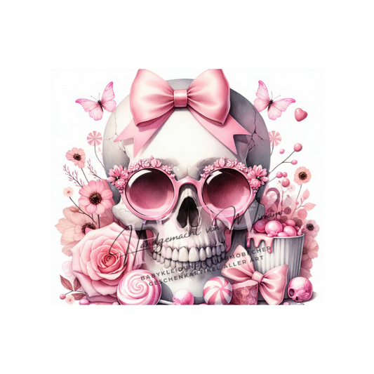Thermobecher 590ml 2Deckel "Skull rosa"