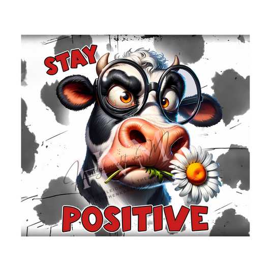 Thermobecher 590ml 2Deckel "Cow - Stay positive"
